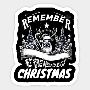 Remember The True Meaning Of Chrstmas, Santa Waving, Christmas Gift Sticker